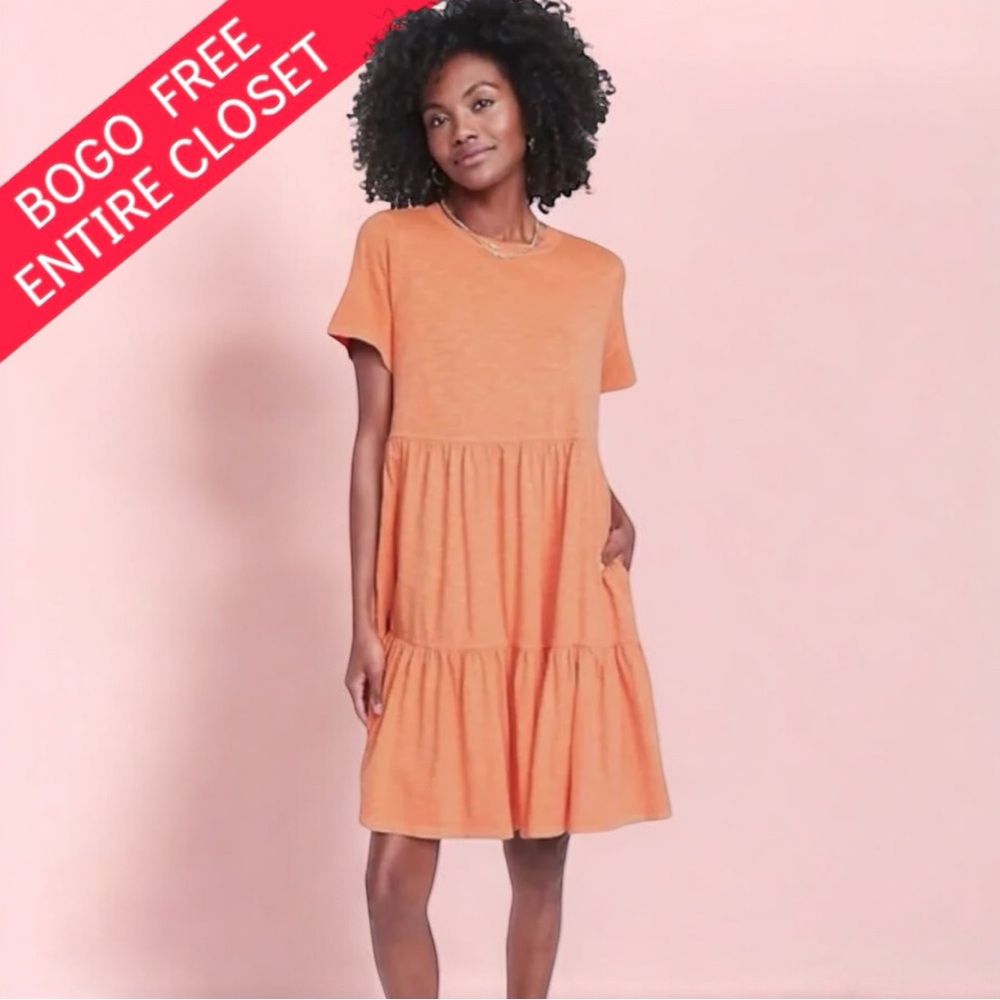 Old Navy Tiered Peach Mini Swing Dress Size XXL